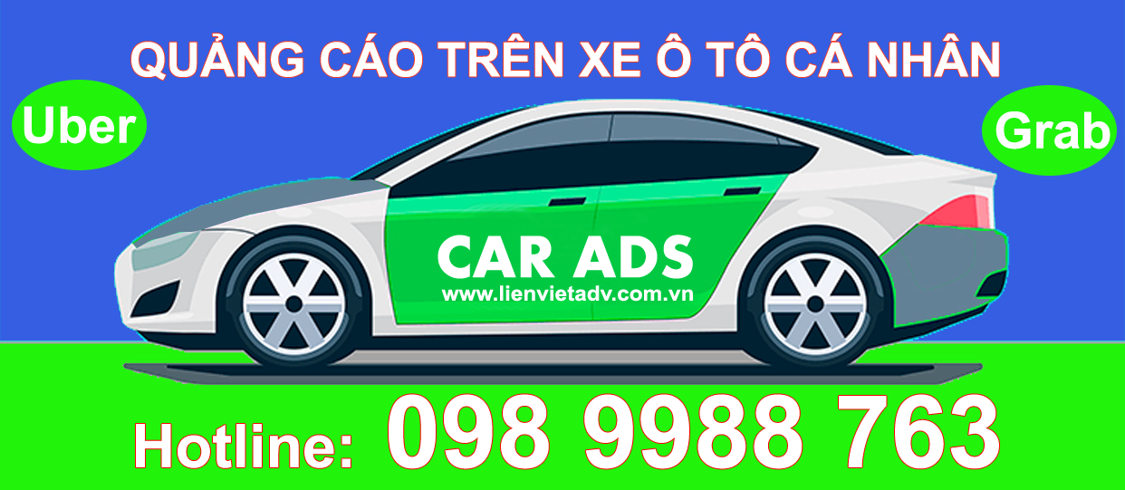 Quảng cáo trên xe ô tô cá nhân và xe Taxi Công Nghệ Grab