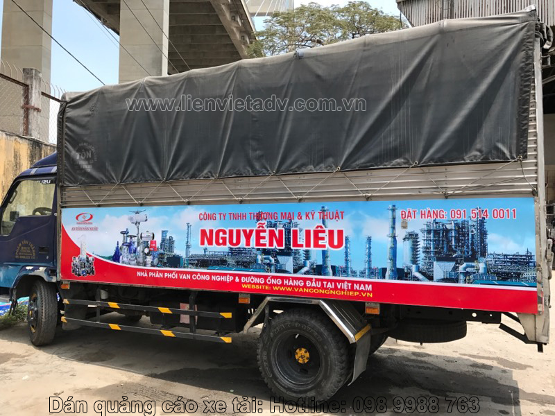Thi công ốp tôn và dán quảng cáo xe tải Cty Nguyễn Liêu